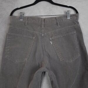 Vintage Levis 519 Corduroy Chino Pants Mens 33x28 Gray Straight Leg Casual 80s